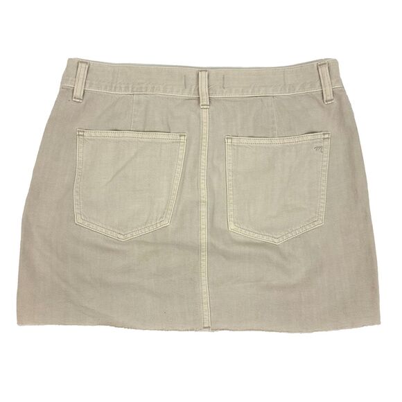 MADEWELL Denim Crossover-Waist Mini Skirt 27 Stone Cut-Off Zip Button NWT B24 - Picture 3 of 6